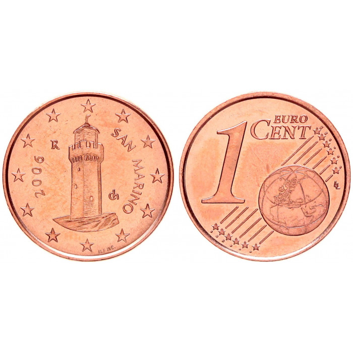 Сан-Марино 1 Евроцент 2006 R год KM# 440 Гуаита (BOX)