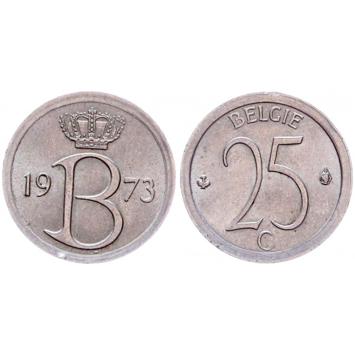 Бельгия 25 Сентим 1973 год КМ# 154.1 BELGIE Бодуэн I