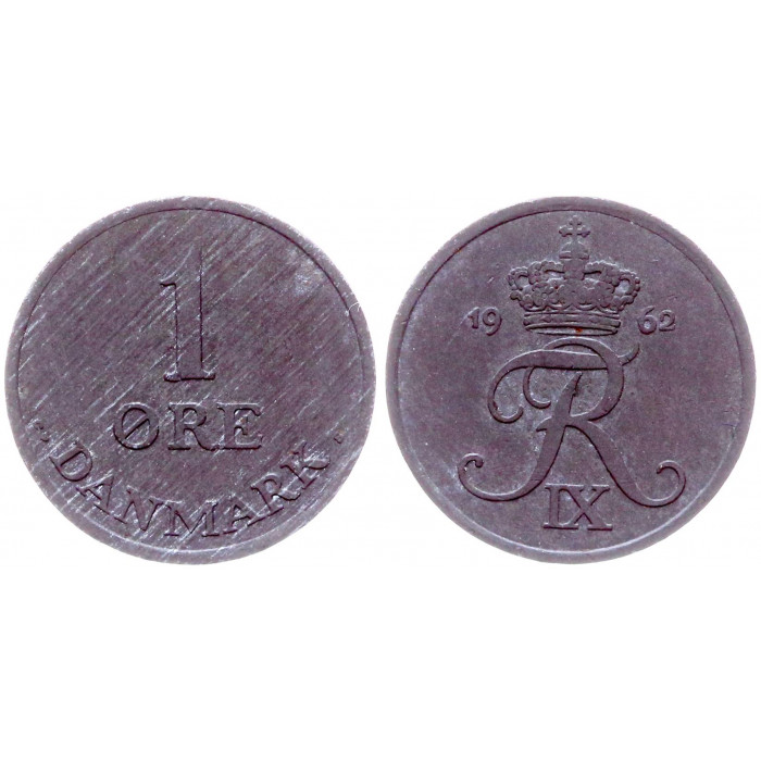 Дания 1 Эре 1962 год KM# 839.2 52-ой Король Фредерик IX