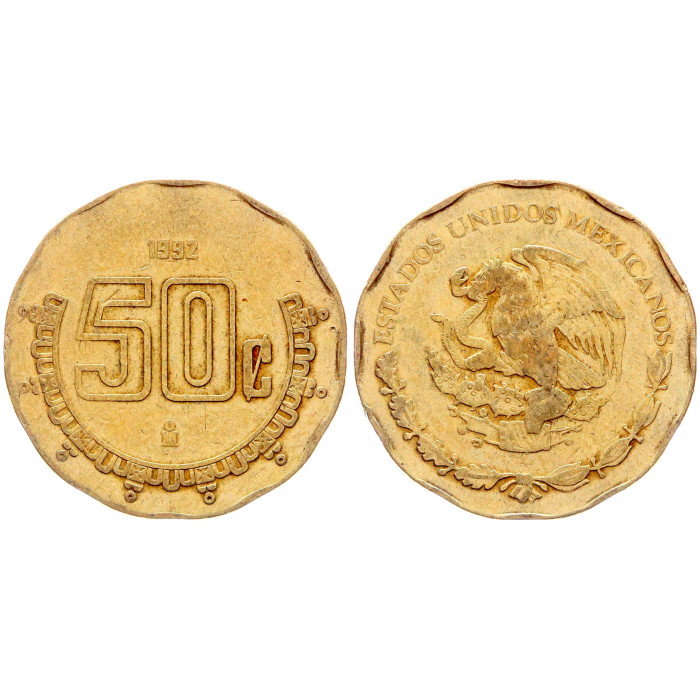 Мексика 50 Сентаво 1992 год KM# 549 Орёл