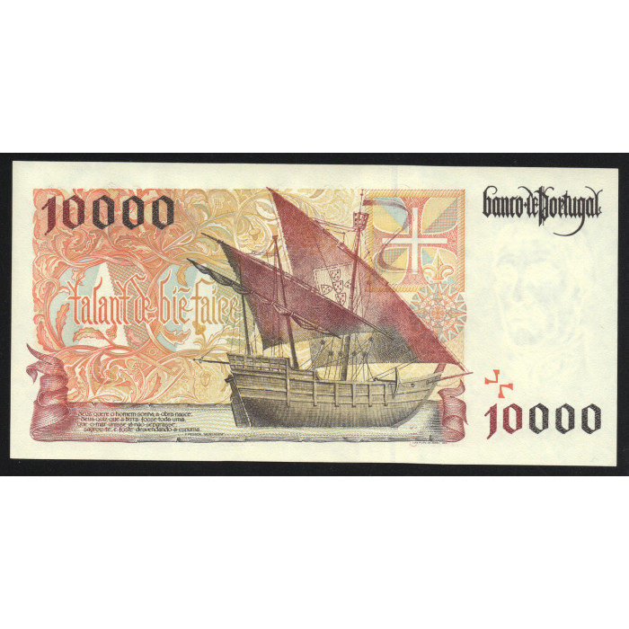 Португалия 10000 Эскудо 1997 год P# 191b.4 Префикс 4G7 488626 10 июля 1997 год