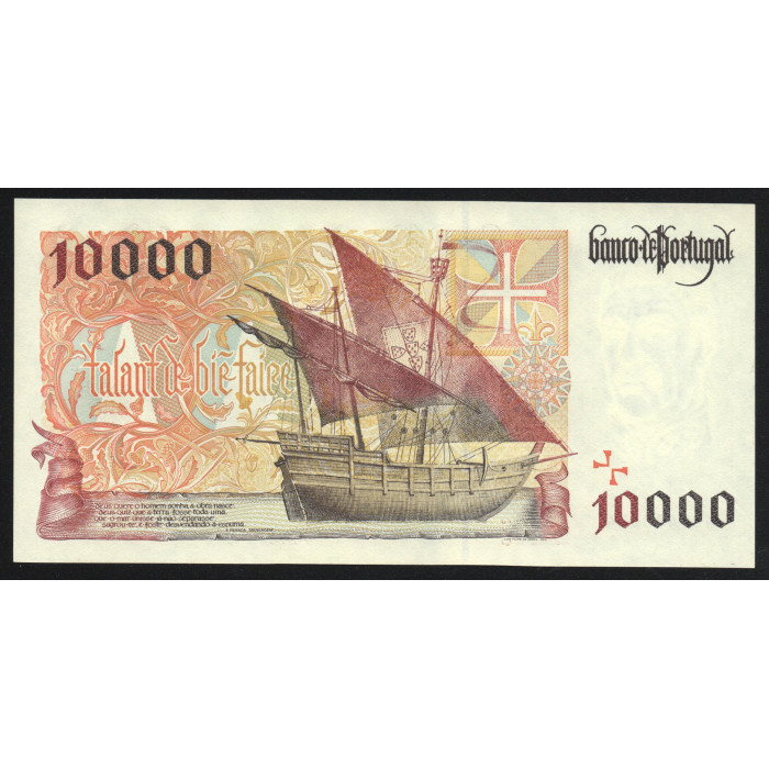 Португалия 10000 Эскудо 1997 год P# 191b.4 Префикс 4G7 488624 10 июля 1997 год