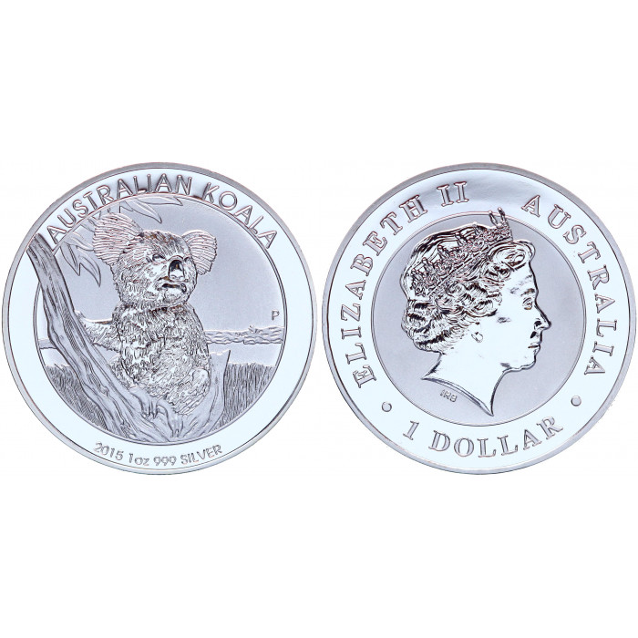 Австралия 1 Доллар 2015 год Коала Животные Серебрение Сувенирная монета (BOX1235)