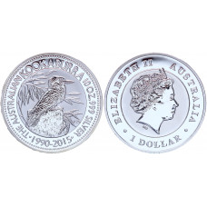 Австралия 1 Доллар 2015 год Кукабарра Животные Птица Серебрение Сувенирная монета (BOX1236)