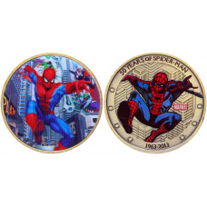 Америка 3D Голограмма Жетон 2013 год 50 лет персонажу "Человек-паук" Комиксы Супергерой Marvel Королева Елизавета II Сувенирная цветная монета (BOX1248)