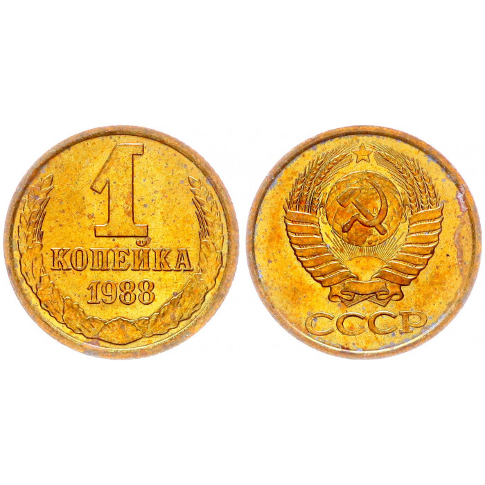 СССР 1 Копейка 1988 год Y# 126a (BOX2556)