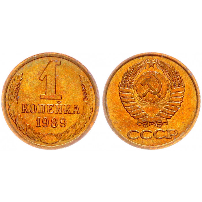 СССР 1 Копейка 1989 год Y# 126a (BOX2557)