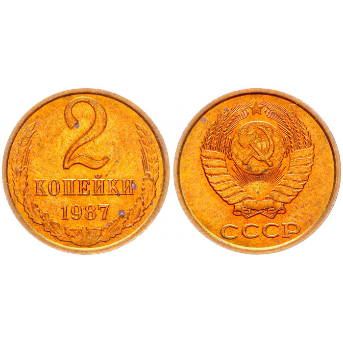 СССР 2 Копейки 1987 год Y# 127a (BOX2578)