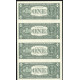 США 1 Доллар 2013 год P# 537C Серия C (Филадельфия, Пенсильвания) Неразрезанный лист из 4 банкнот с коллекционным серийником Сертификат