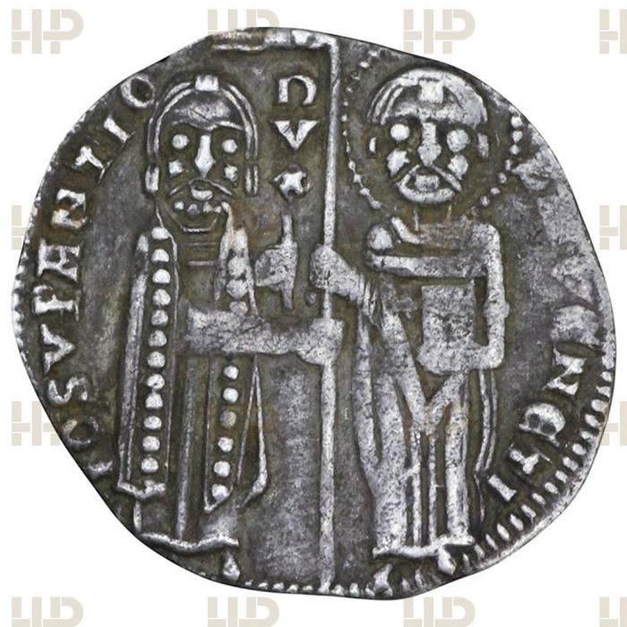 Венеция 1 Гроссо 1312 - 1328 год Серебро VF+ Джованни Соранцо (Супанти) Слаб ННР / NNR № ZF2644