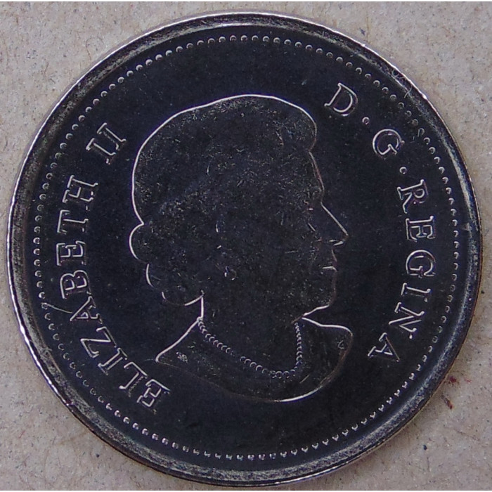 Канада 25 центов 2015 Канадский Флаг UNC 