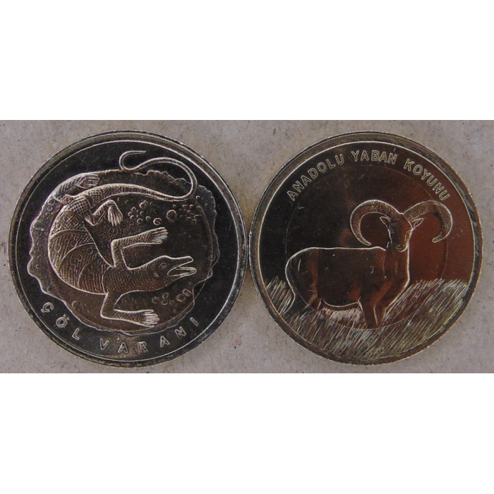 Турция 1 лира 2015 Баран и Варан UNC 