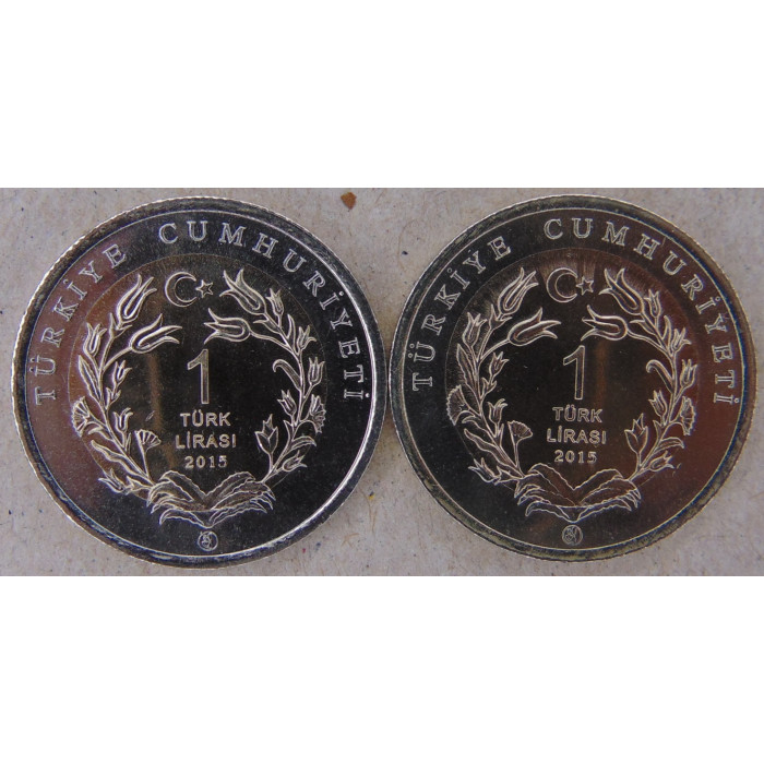 Турция 1 лира 2015 Баран и Варан UNC 