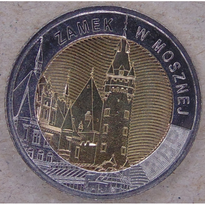 Польша 5 злотых 2022 Мошненский замок UNC