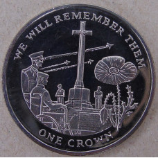 Фолклендские острова 1 крона 2014 100 лет Первой мировой войне. Мемориал