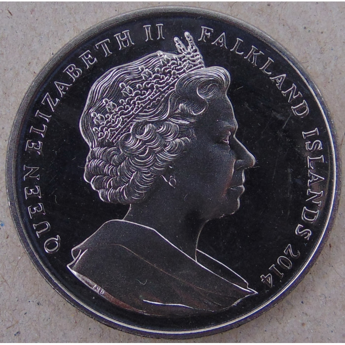 Фолклендские острова 1 крона 2014 100 лет Первой мировой войне. Мемориал