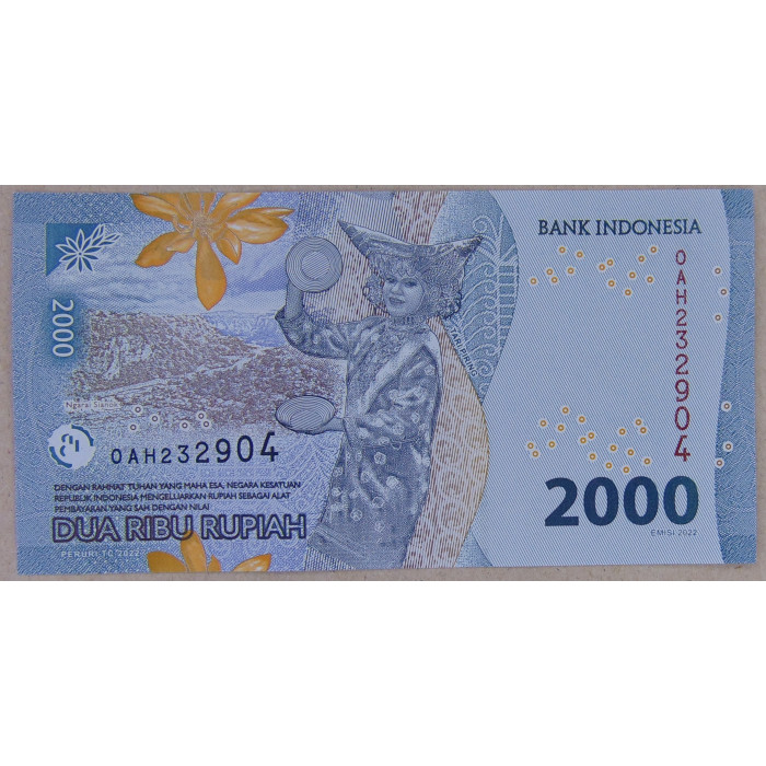 Индонезия 2000 рупий 2022 UNC