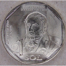 Перу 1 соль 2022 Хосе Фаустино Санчес Карриона, 200 лет Независимости, 9-я монета UNC 