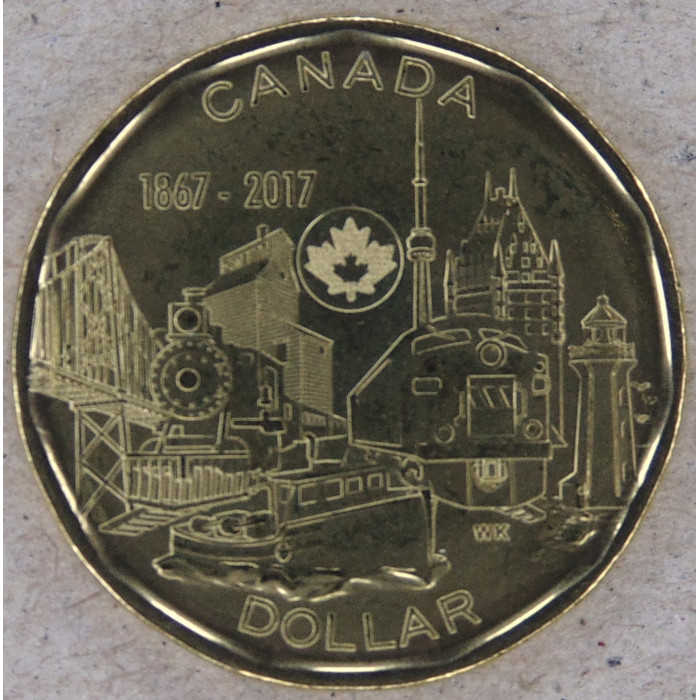 Канада 1 доллар 2017 150 лет Конфедерации 1867-2017 UNC