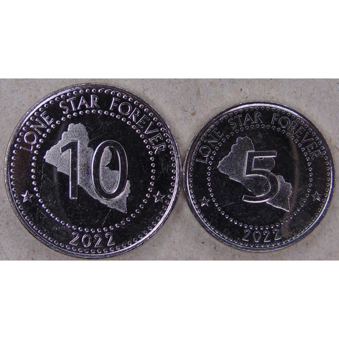 Либерия 5 и 10 долларов 2022 UNC. Новый вид