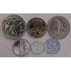 Гватемала Набор 6 монет. 1, 5, 10, 25, 50 сентаво, 1 кетсаль 1991-2007 UNC