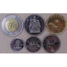 Канада набор 5, 10,25, 50 центов, 1,2 доллара 2023 Правление Елизаветы II 1952-2022 UNC