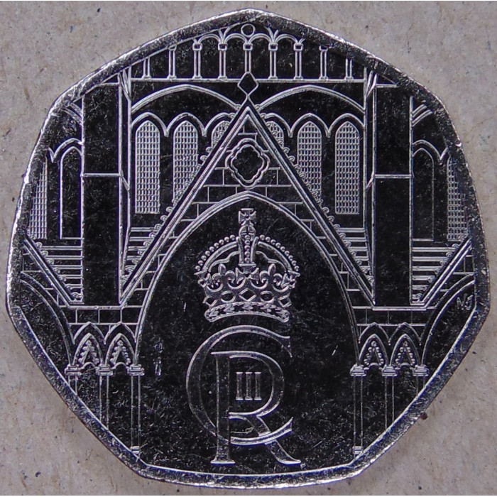 Великобритания 50 пенсов 2023 Коронация короля Карла III UNC
