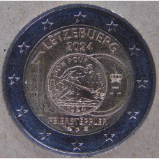 Люксембург 2 евро 2024 100 лет введения в обращения монет с изображением литейщика UNC
