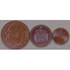 Норвегия 1, 2, 5 эре 1972 UNC