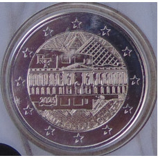 Франция 2 евро 2025 Лувр UNC. Блистер. Коинкарта