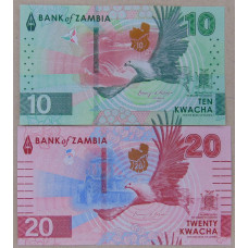 Замбия 10 и 20 квача 2024 (2025) UNC