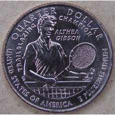 США 25 центов 2025 Женщины Америки. №20.  Алтея Гибсон Теннисистка UNC. D. 