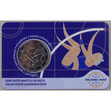 Финляндия 2 евро 2025 100 лет Финско-шведским играм. Легкая атлетика BUNC
