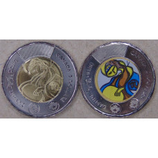 Канада 2 доллара 2025 Дафни Оджиг. Искусство коренных народов UNC. Цветная+ Простая