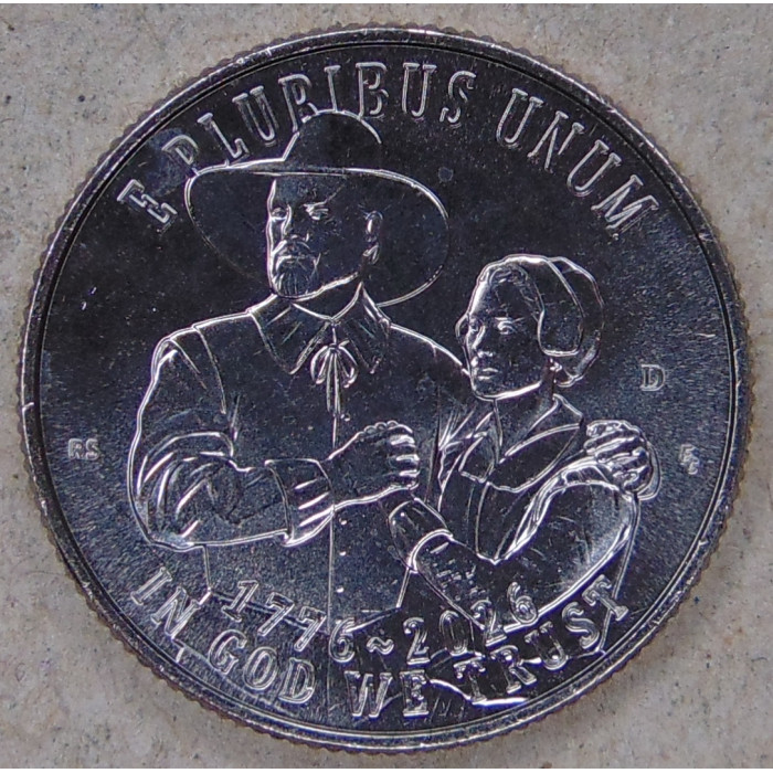 США 25 центов 2026 Мэйфлауэрское соглашение. 250 лет Независимости. D. UNC