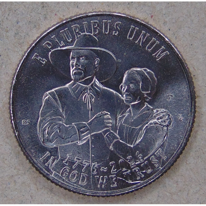 США 25 центов 2026 Мэйфлауэрское соглашение. 250 лет Независимости. P. UNC