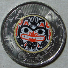 Канада 2 доллара 2020 100 лет со дня рождения Билла Рида (цветная) UNC