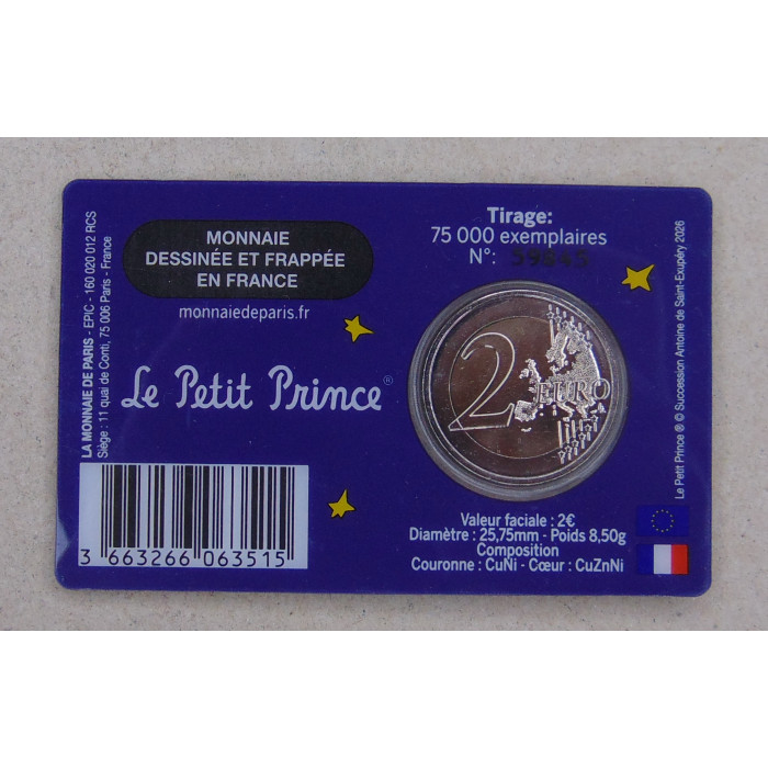 Франция 2 евро 2026 Маленький принц BUNC