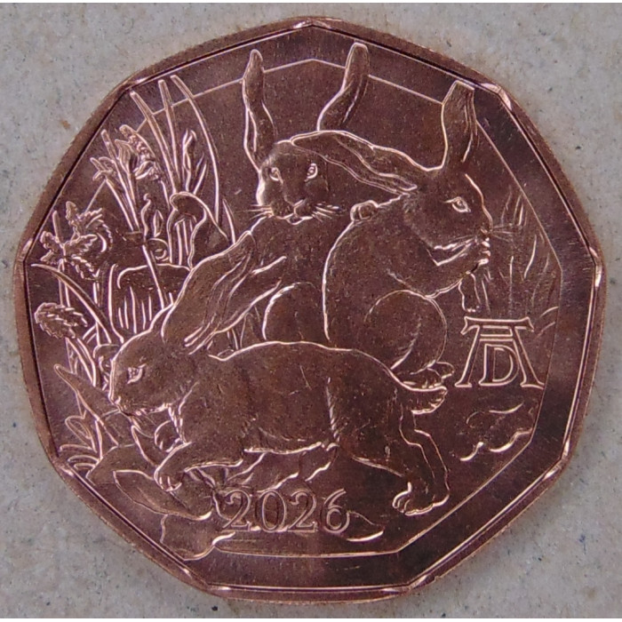Австрия 5 евро 2026 Пасхальный кролик. Заяц. UNC