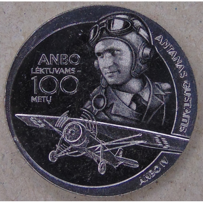 Литва 1,5 евро 2025 Авиаконструктор Антанас Густайтис UNC