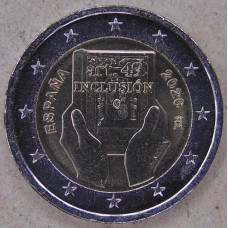 Испания 2 евро 2026 Реформа 49 статьи Конституции. Инвалидность и защита UNC
