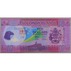 Соломоновы острова 10 долларов 2023 17-е Тихоокеанские игры UNC. Полимер