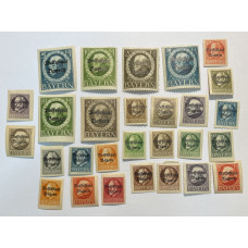 Германия Бавария Марки почтовые Надпечатки полный набор 28 штук
