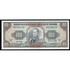 Эквадор 100 Сукре 1980 год  , UNC , Симон Боливар