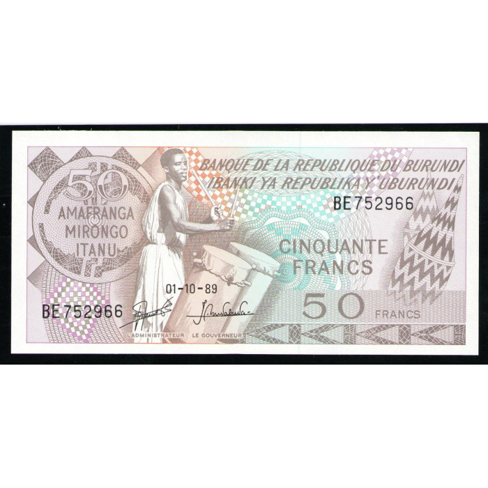 Бурунди 50 Франков 1989 год UNC
