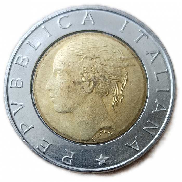 Италия 500 лир 1999 UNC 20 лет Европейскому парламенту
