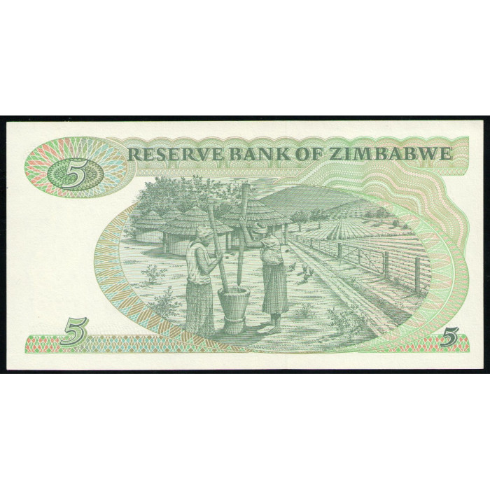 Зимбабве 5 долларов 1994 год UNC