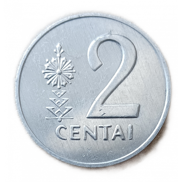 Литва 2 Цента 1991 год , XF , Рыцарь, всадник