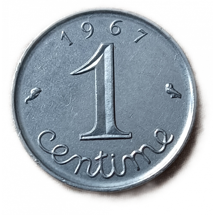 Франция 1 сентим 1967 год  