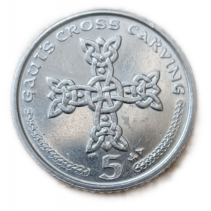 Остров Мэн 5 Пенсов 2003 год , Кельтский крест , Елизавета 2